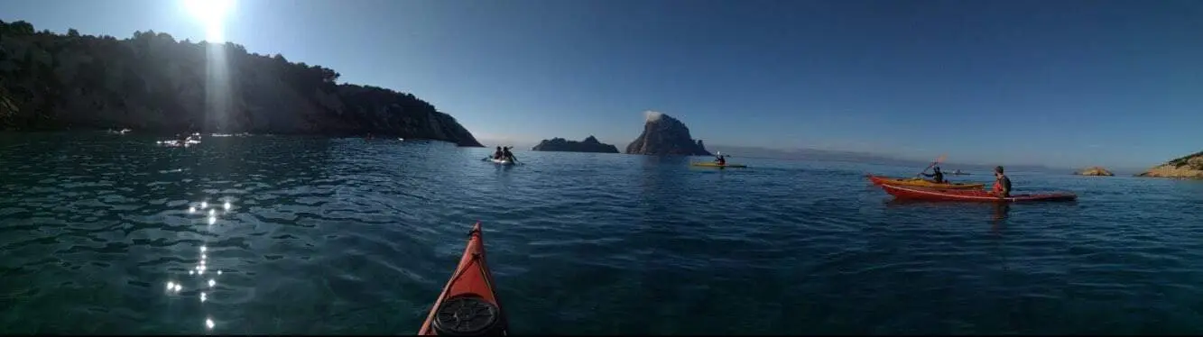 Ibiza kayak on the water Es Vedra